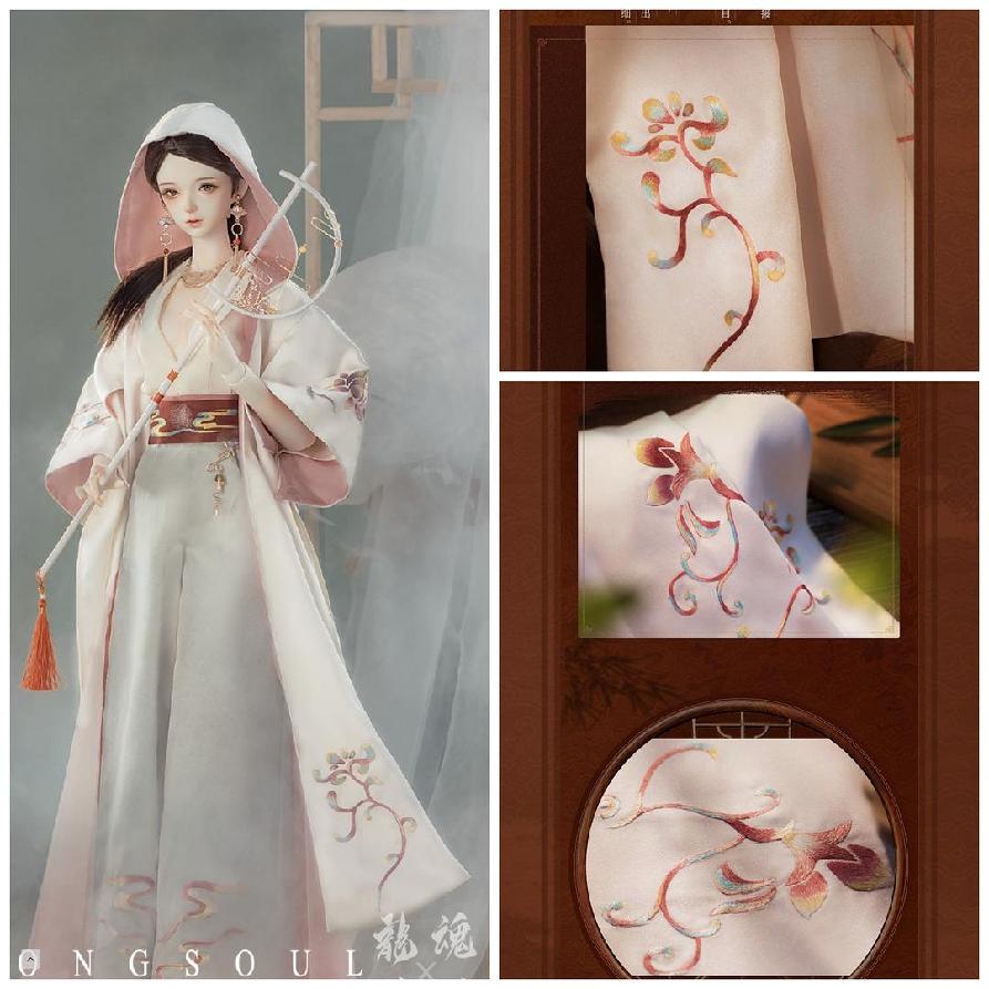 bjd娃娃衣服古风刺绣,自己做bjd娃娃古风衣服