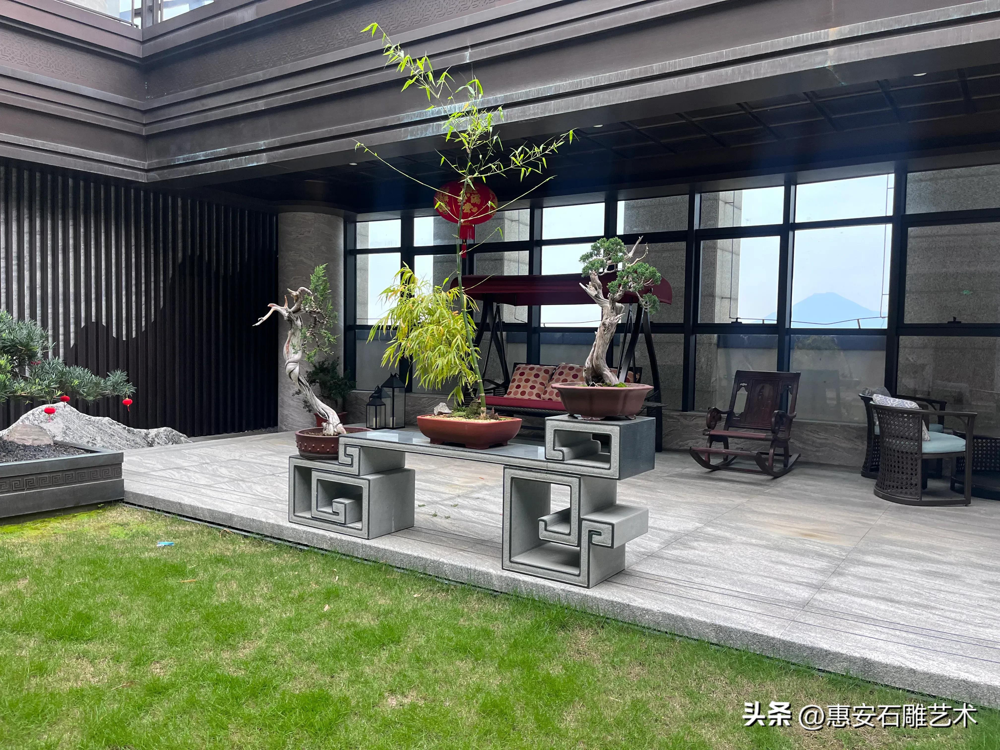 庭院盆景花架,庭院布置花架