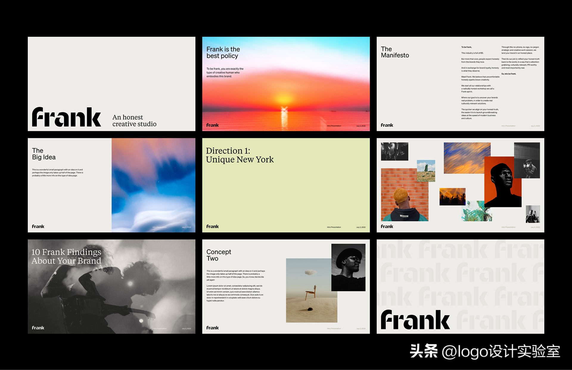 Frank创意代理商logo设计via:ElenaMiska