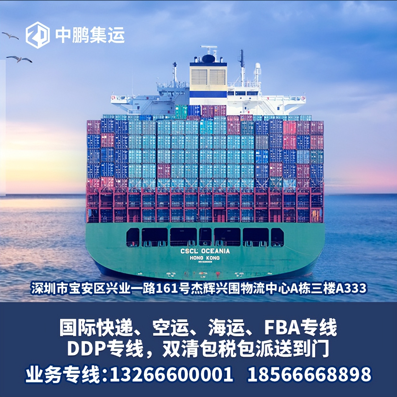 中外运国际快递报关,中鹏集运