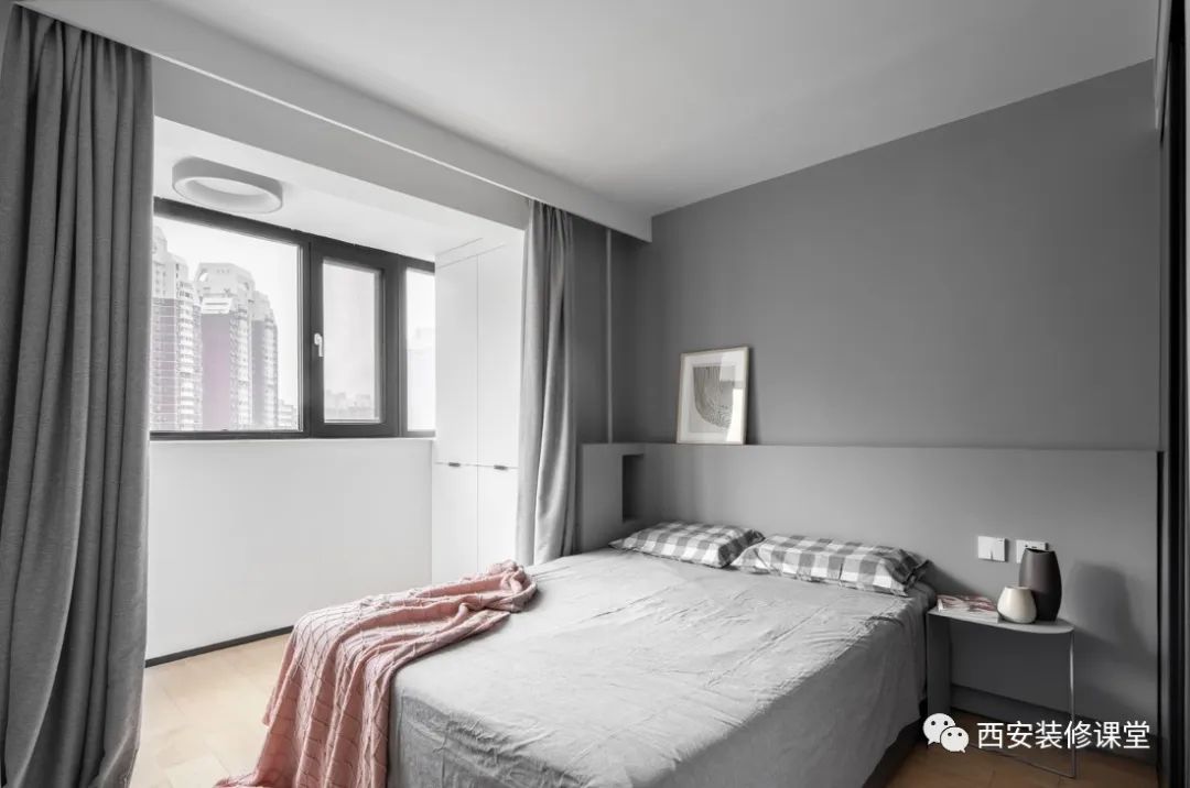 套内70多平小三房装修黑白灰,高级感老房翻新布局