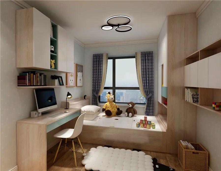 小房间只能放一张床儿童房设计,儿童房空间小双床不要上下铺