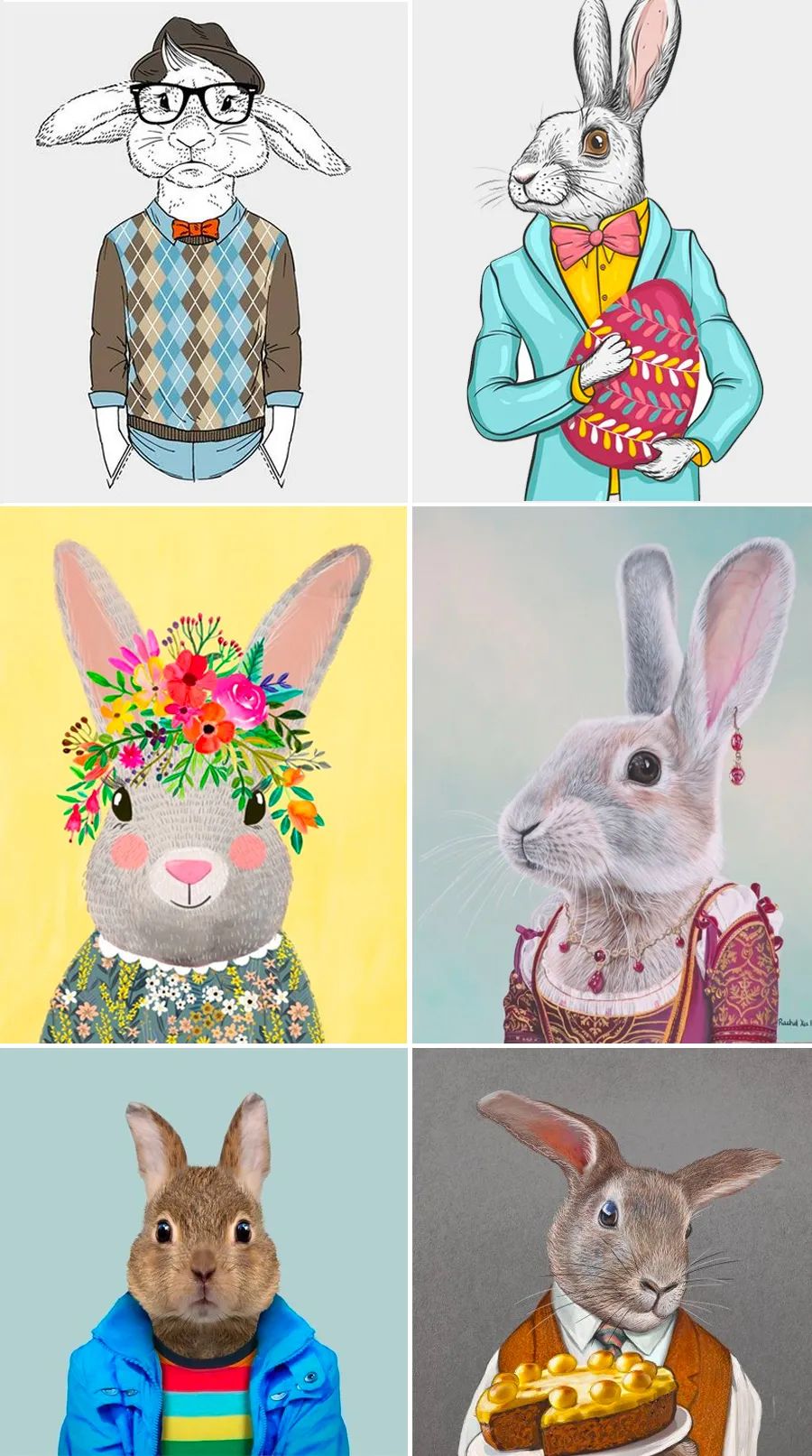 儿童画教程｜创意卡通艺术课程《时髦的小兔子》