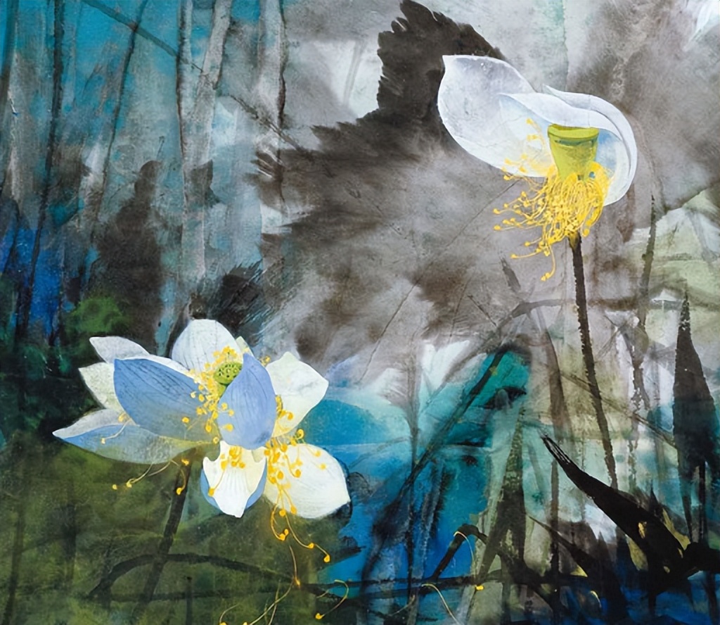 袁运甫著名画作,袁运甫彩墨荷花画法