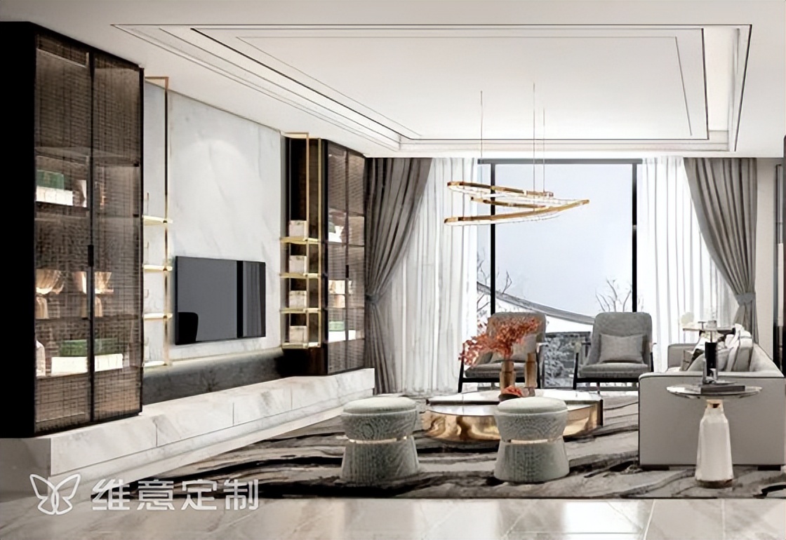维意定制电视柜效果图,维意定制满墙电视柜