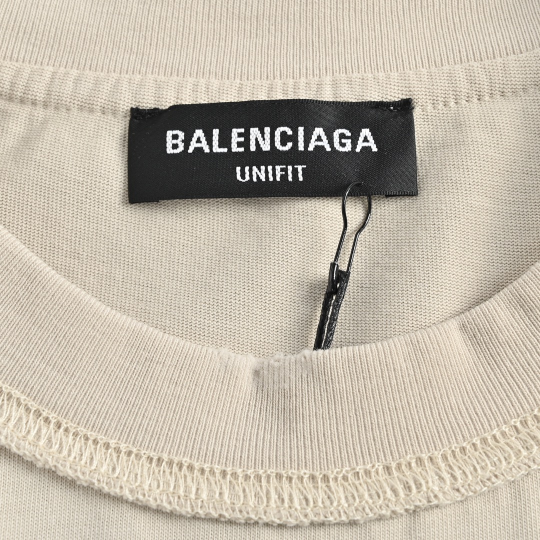 balenciaga巴黎家字母印花短袖,balenciaga短袖新款泼墨印花