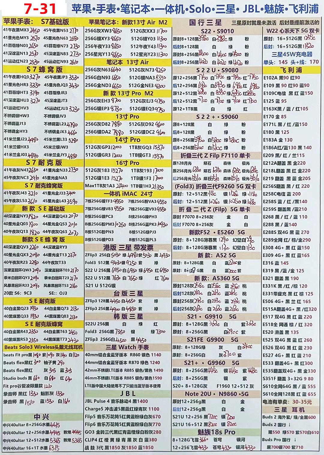 华强北2022年3月报价单,2022年5月华强北手机每日报价表