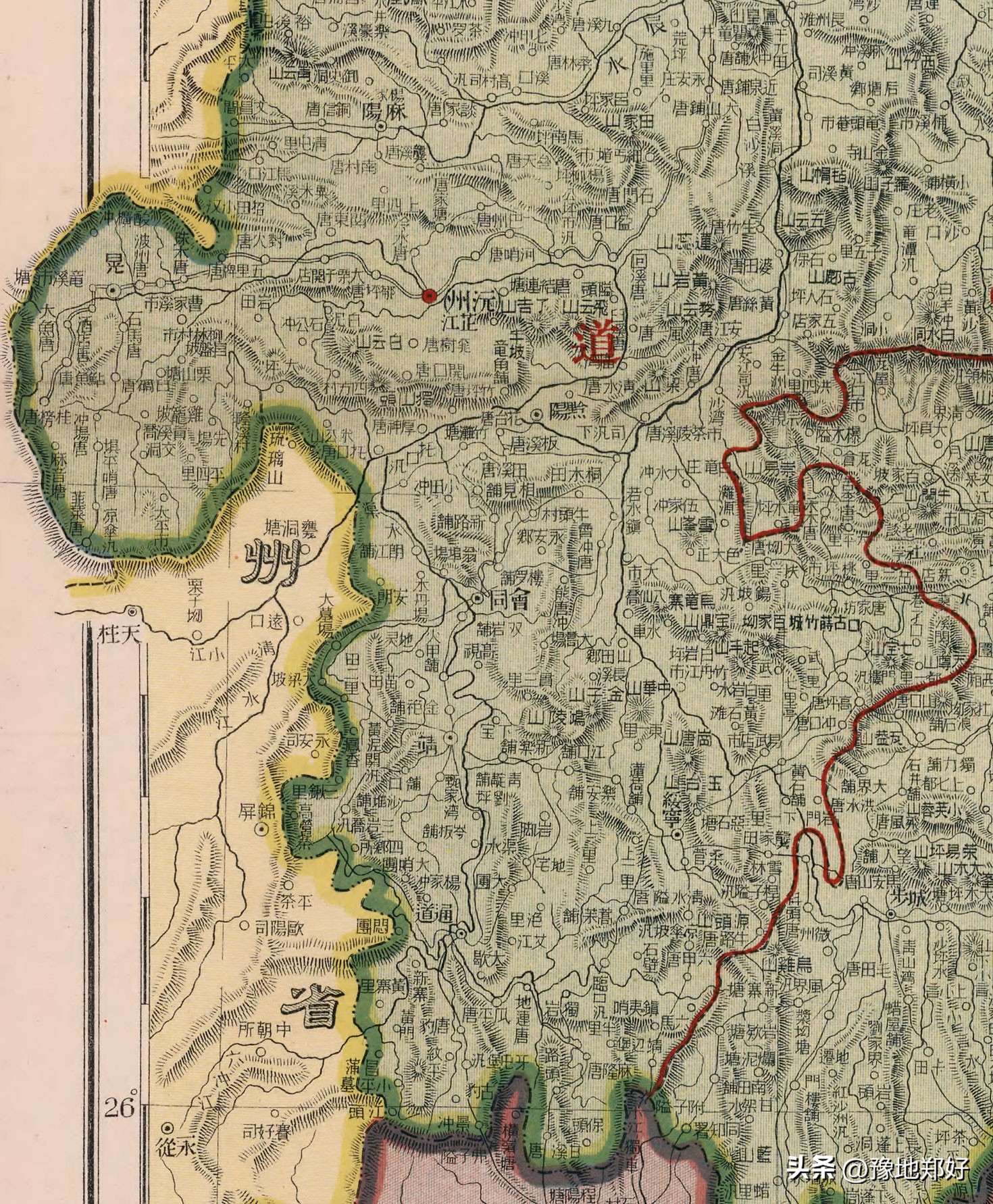 湖南历史地图全图,湖南省民国老地图