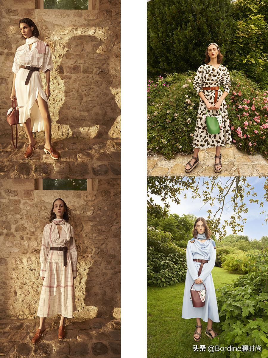 Longchamp2022春夏系列,腰带的收腰亮点,浅色清新图案更添活力