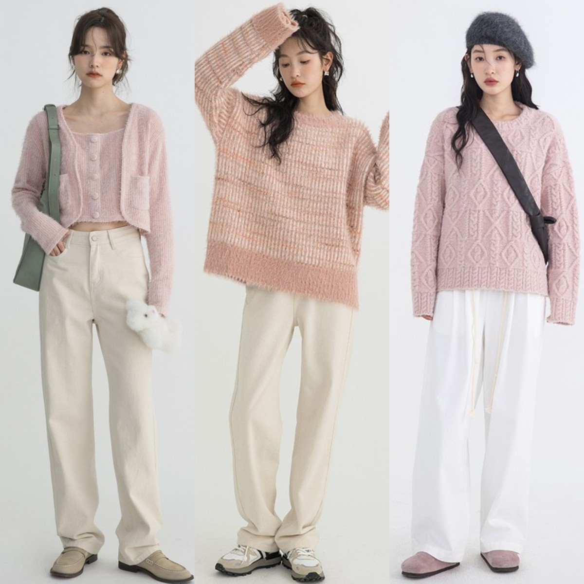 冬天白色裤子配什么颜色上衣好看,冬天穿的白色阔腿长裤配什么大衣