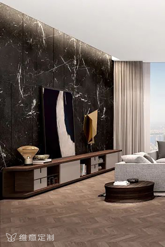 维意定制电视柜效果图,维意定制满墙电视柜