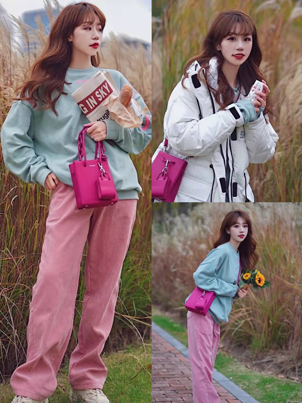 黑色灯芯绒直筒裤冬季搭配,秋冬灯芯绒裤子穿搭