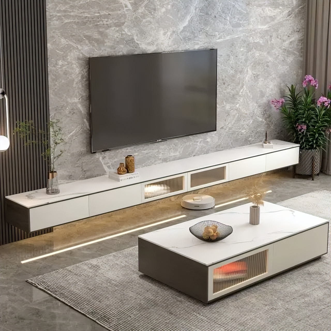 优嘉亿美电视柜这样装，客厅颜值瞬间提升100倍