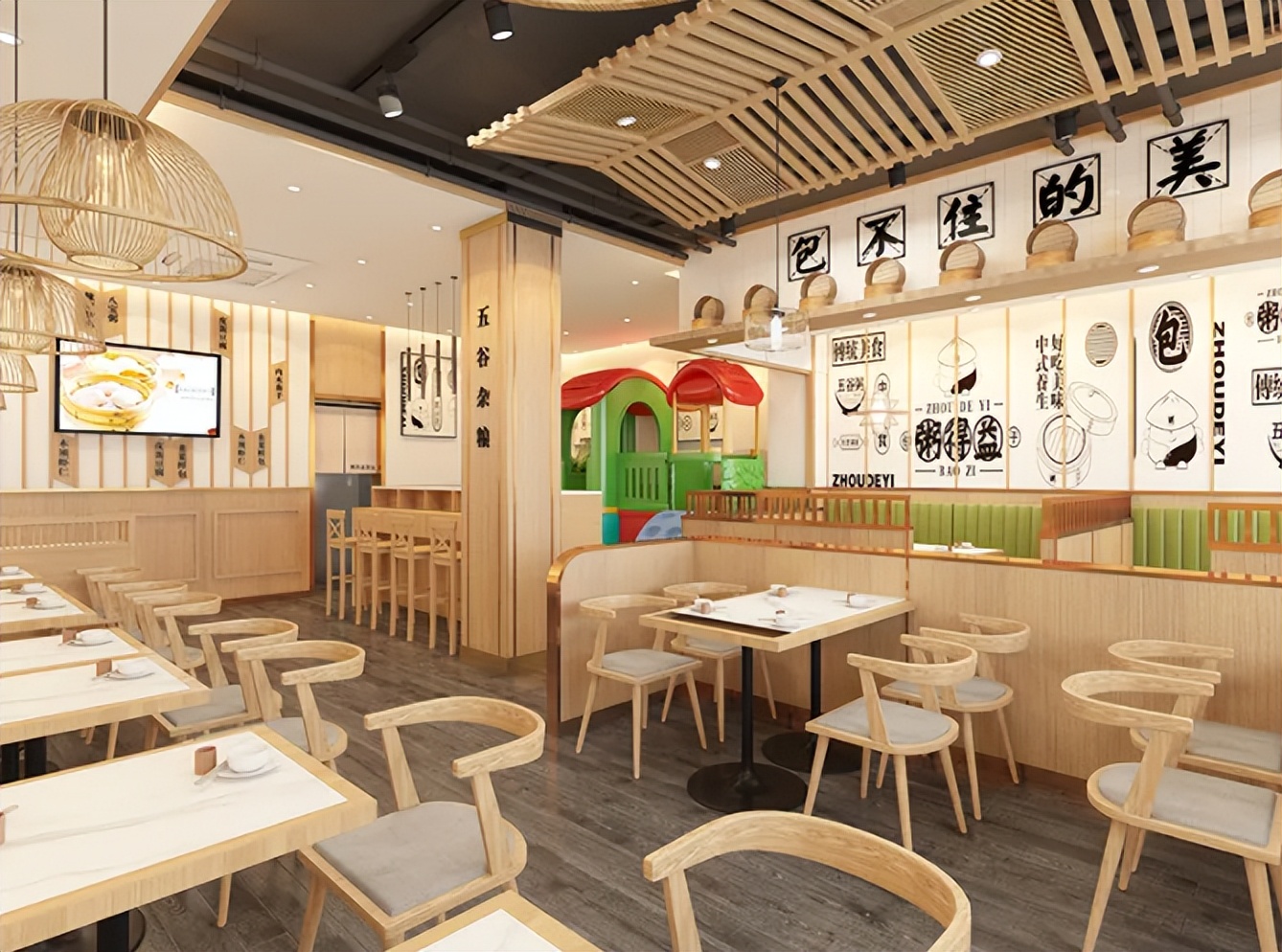 早餐店怎么装修简单清爽又省钱,低成本早餐店装修