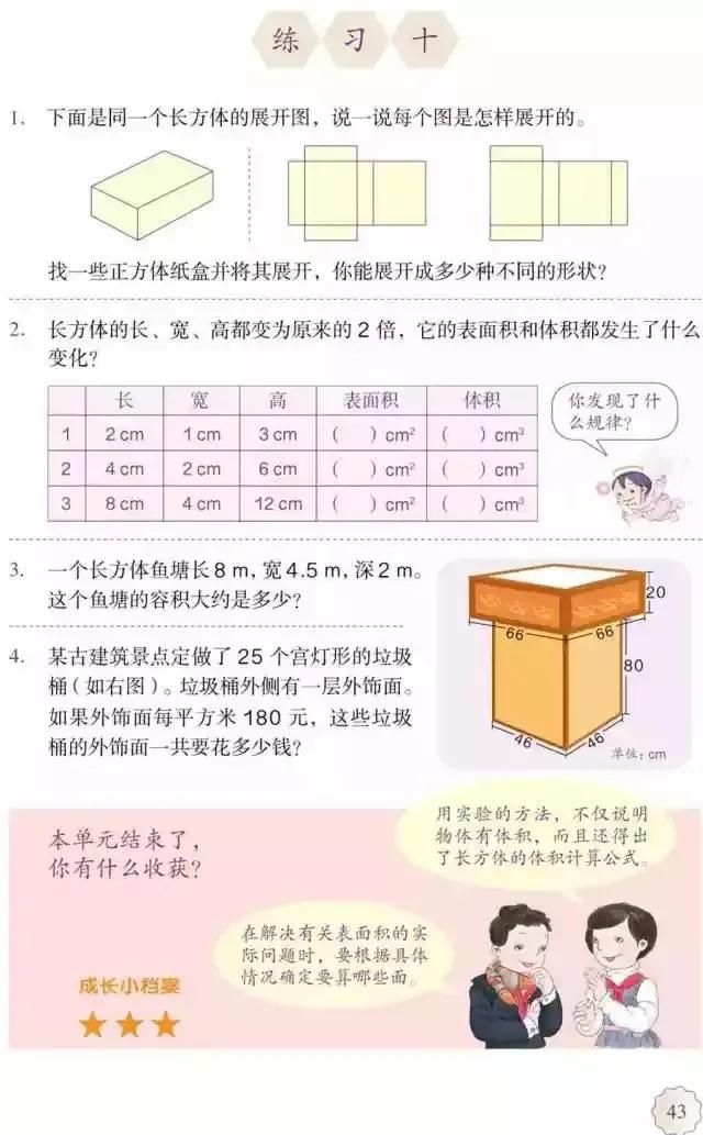 人教版小学数学（五年级下册）课本电子版寒假预习，快收藏