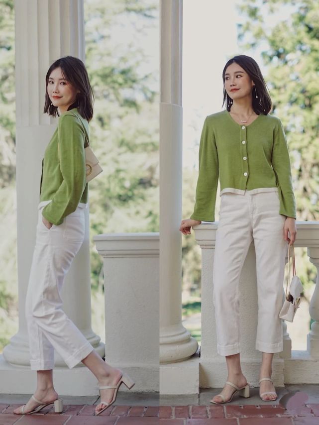 小白裤这样穿才不low还倍显高级感,好看的休闲百搭的小白裤