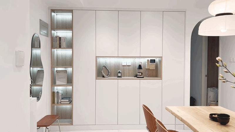 奶油白简约别墅,奶油白原木风小户型