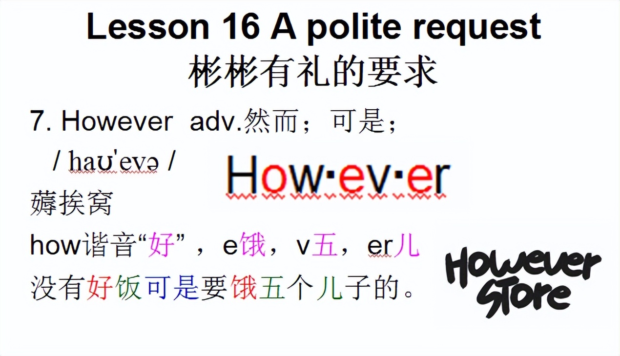 新概念二音标，Lesson16Apoliterequest彬彬有礼的要求