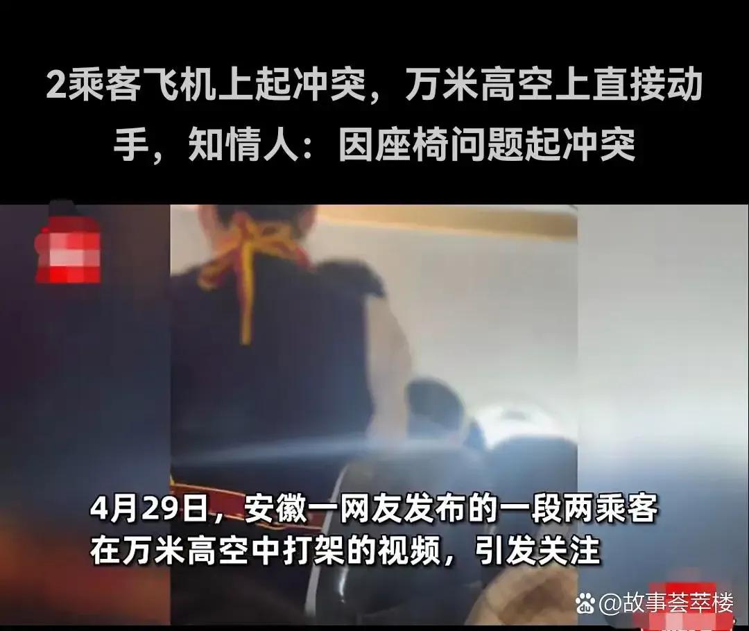 这架都打到天上去了，2名乘客飞机上万米高空互撕斗殴