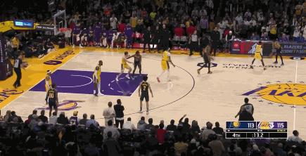 湖人战胜猛龙里弗斯晃倒,步行者进攻集锦