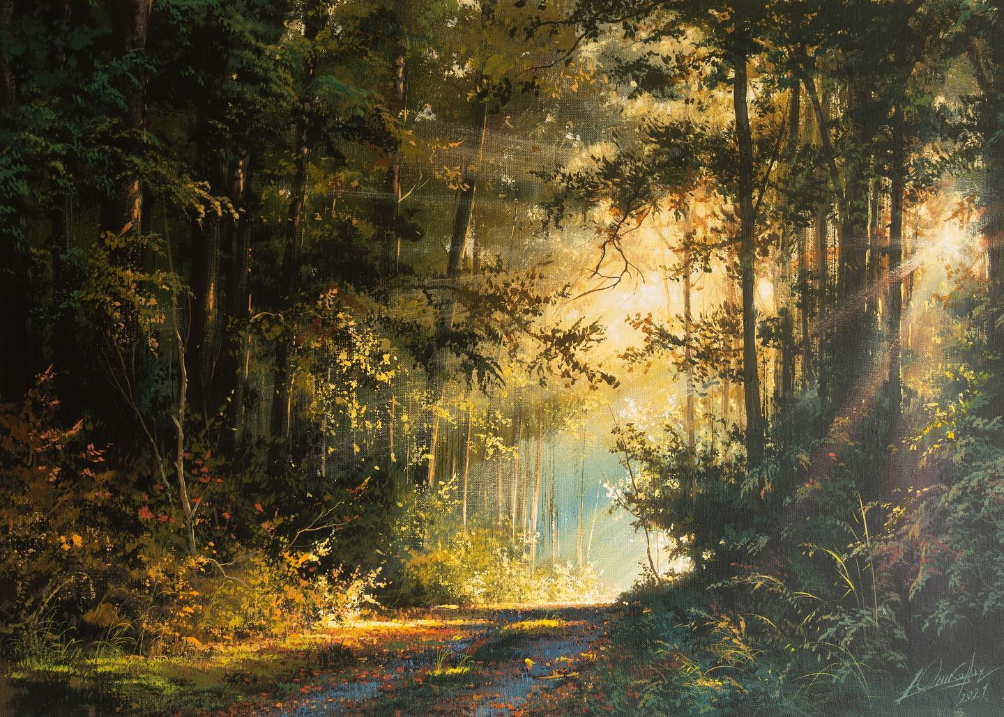 画家维克多风景画图片,维克多丙烯风景画颜料