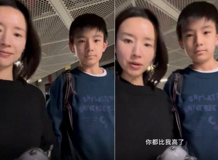 董洁儿子12岁身高,董洁13岁儿子近照曝光