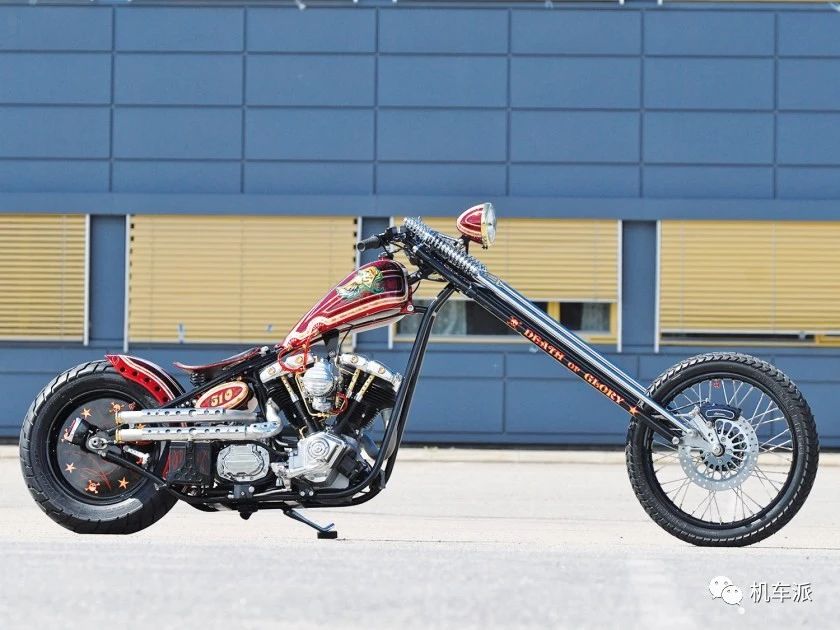哈雷铲头复古机车,哈雷改装复古高把案例