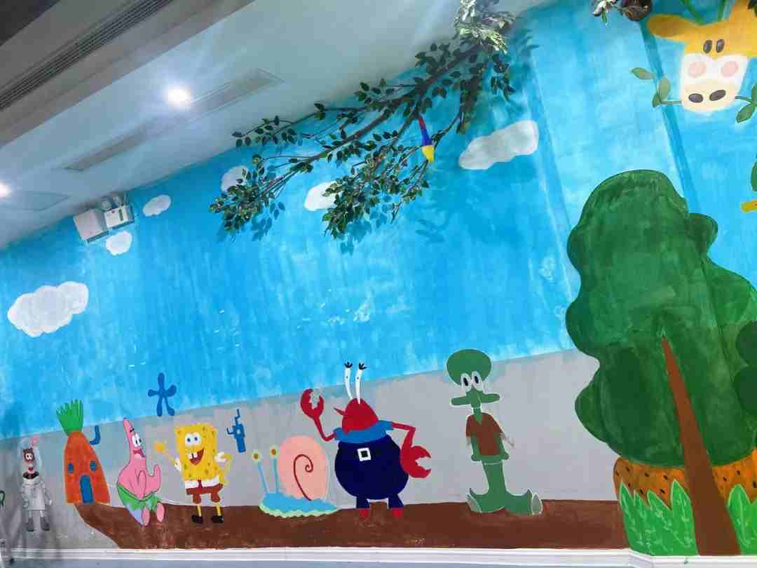 彩绘墙面图片幼儿,西安室内墙面彩绘