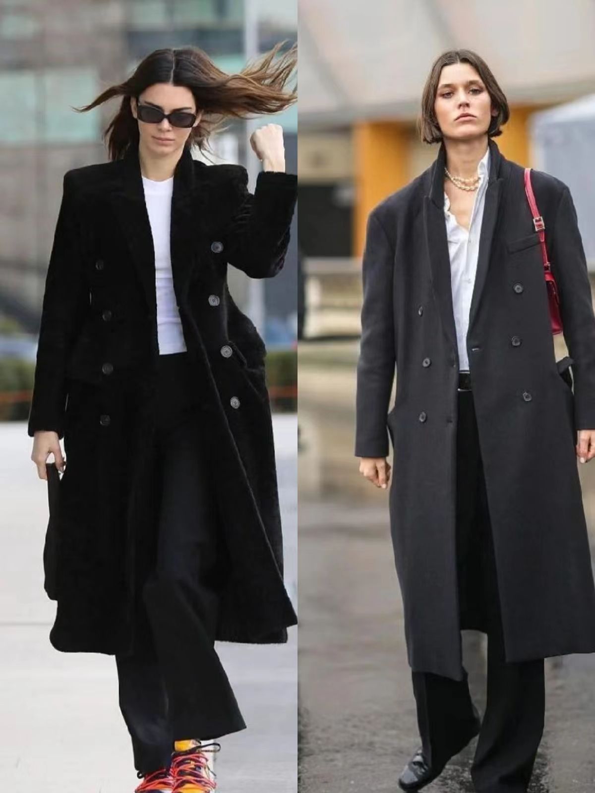 黑大衣如何穿搭温柔,过膝长款黑呢子大衣怎么搭配好看