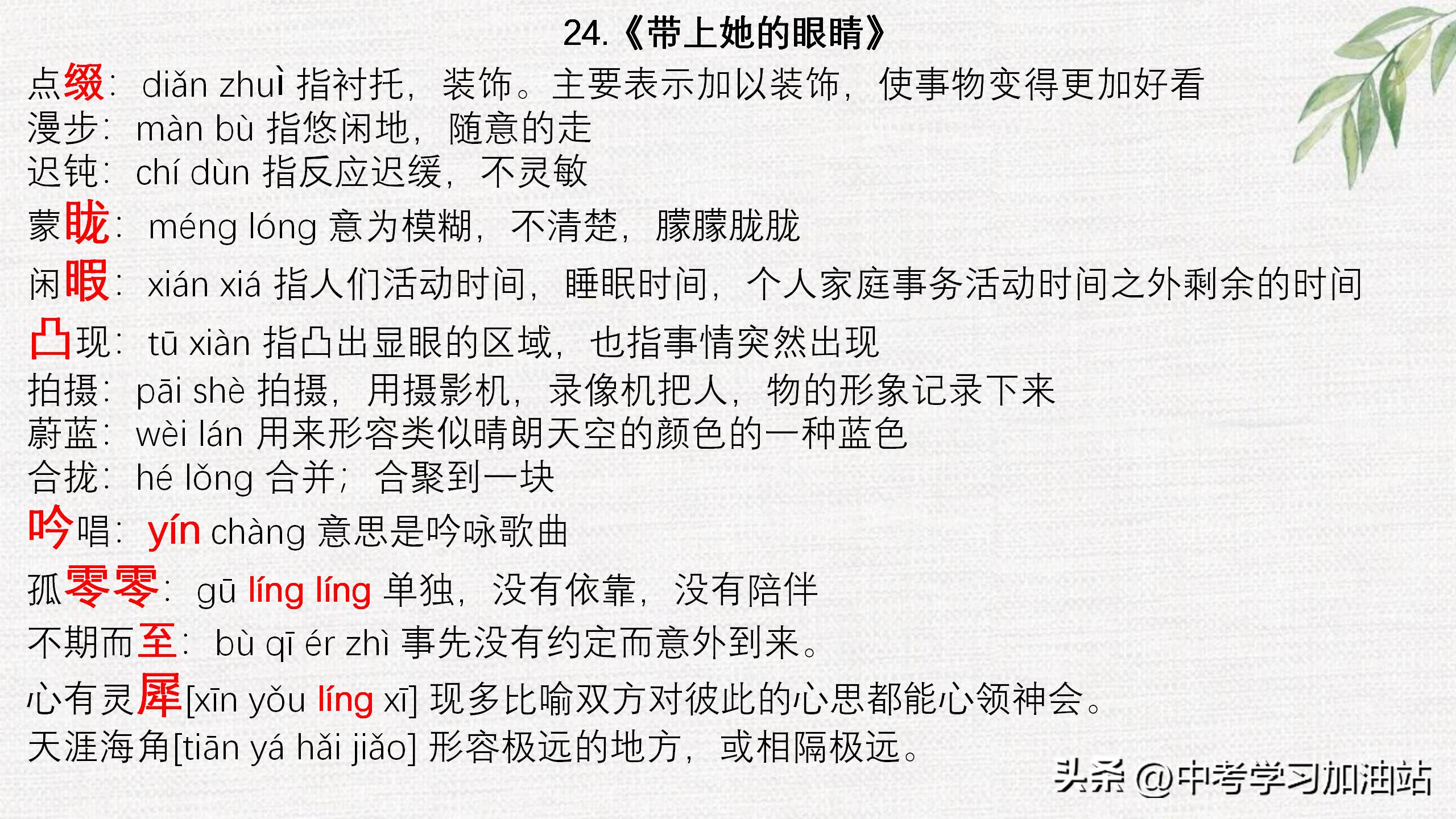 七年级期末语文必考知识点大全,七年级语文上期末考试必考知识点