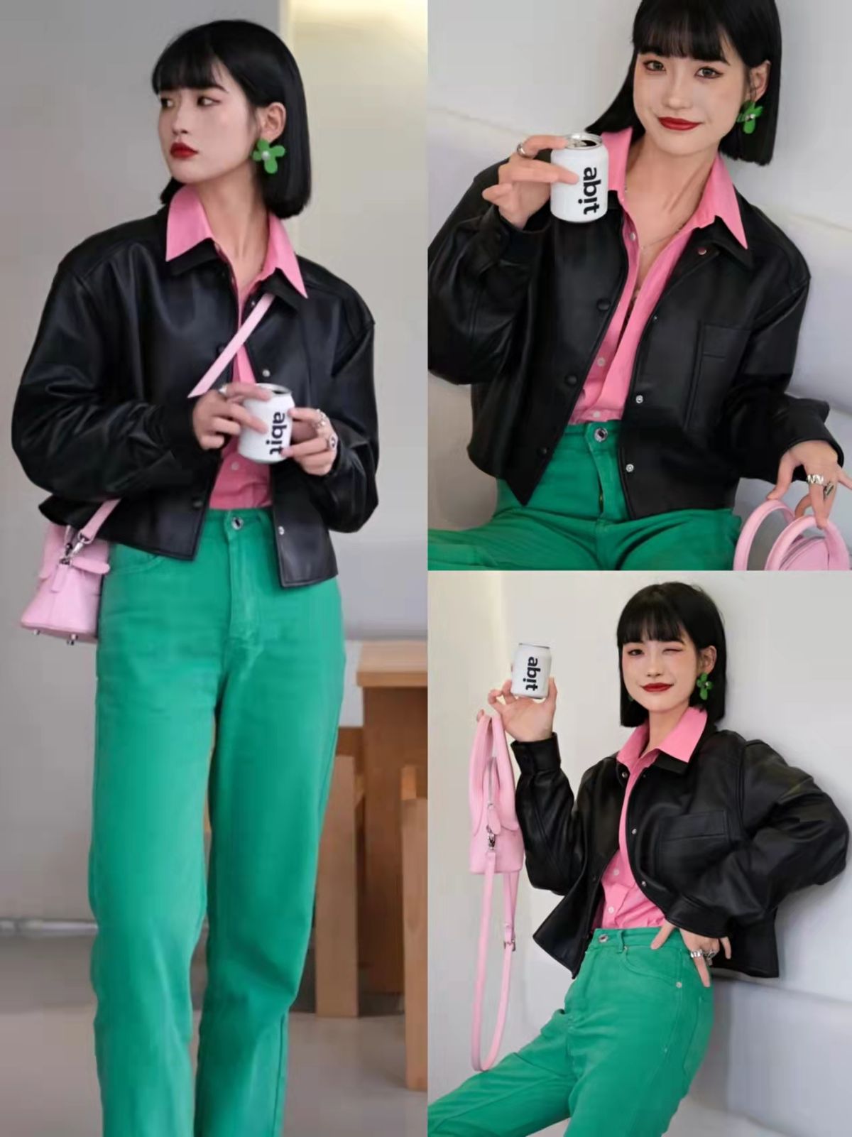 甜系穿搭粉色,粉色系甜酷系穿搭