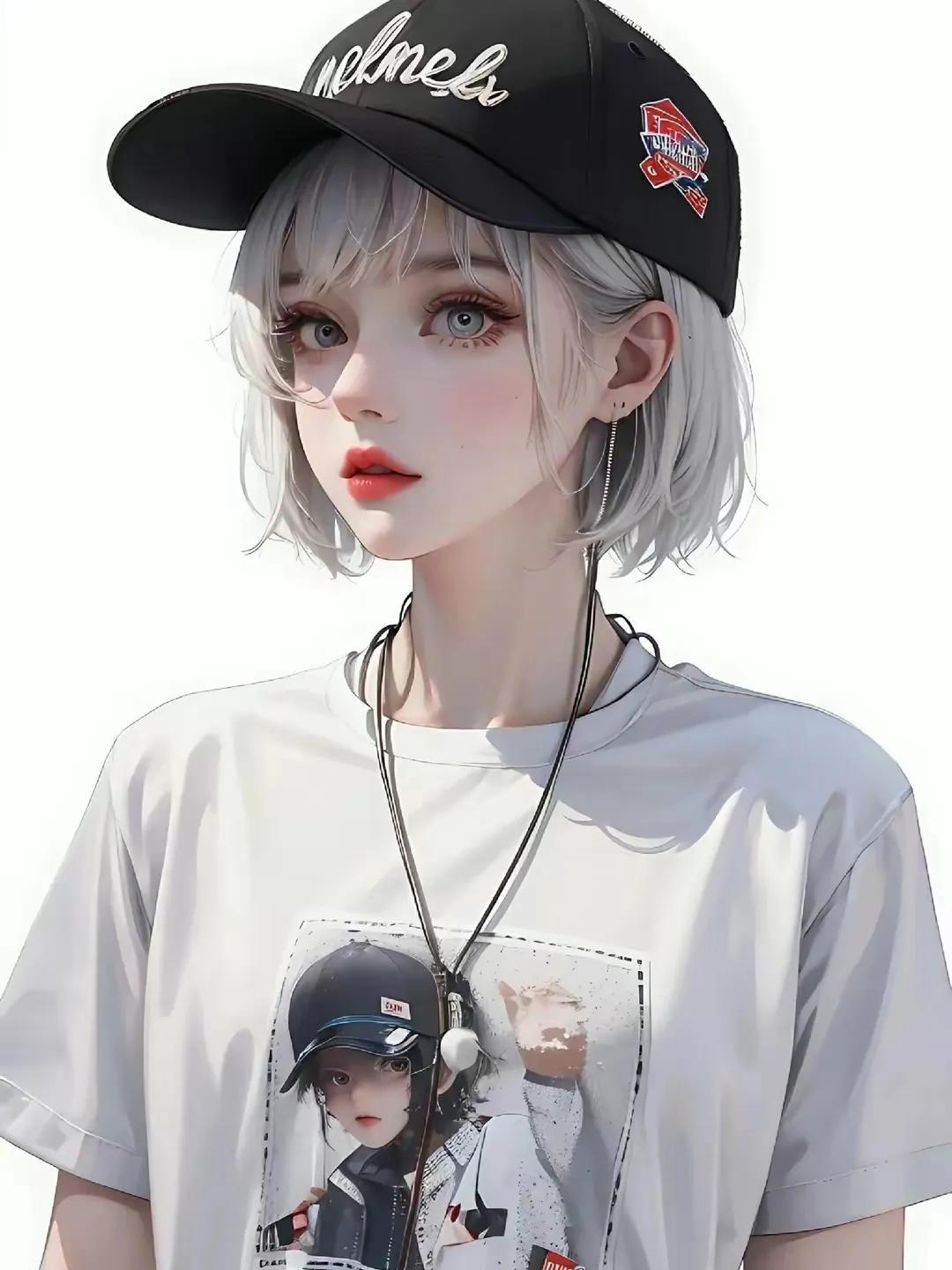 女生卡通头像简约气质短发,短发女人专用微信头像卡通