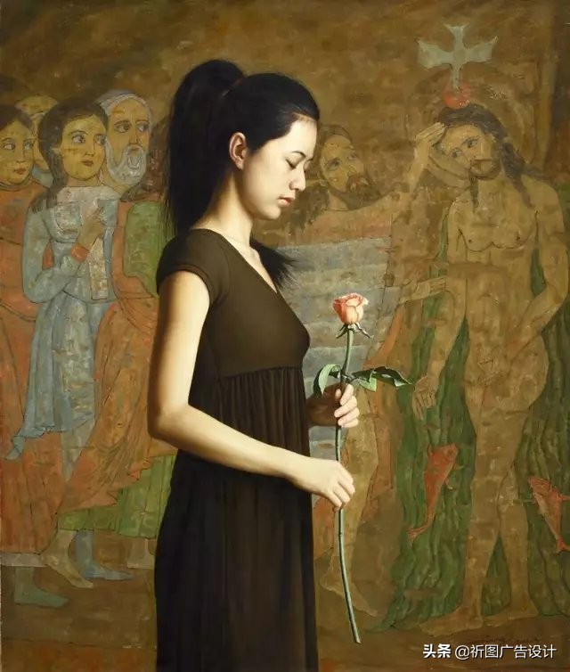 艺术家顾致农教授油画作品——古典美女人体油画欣赏