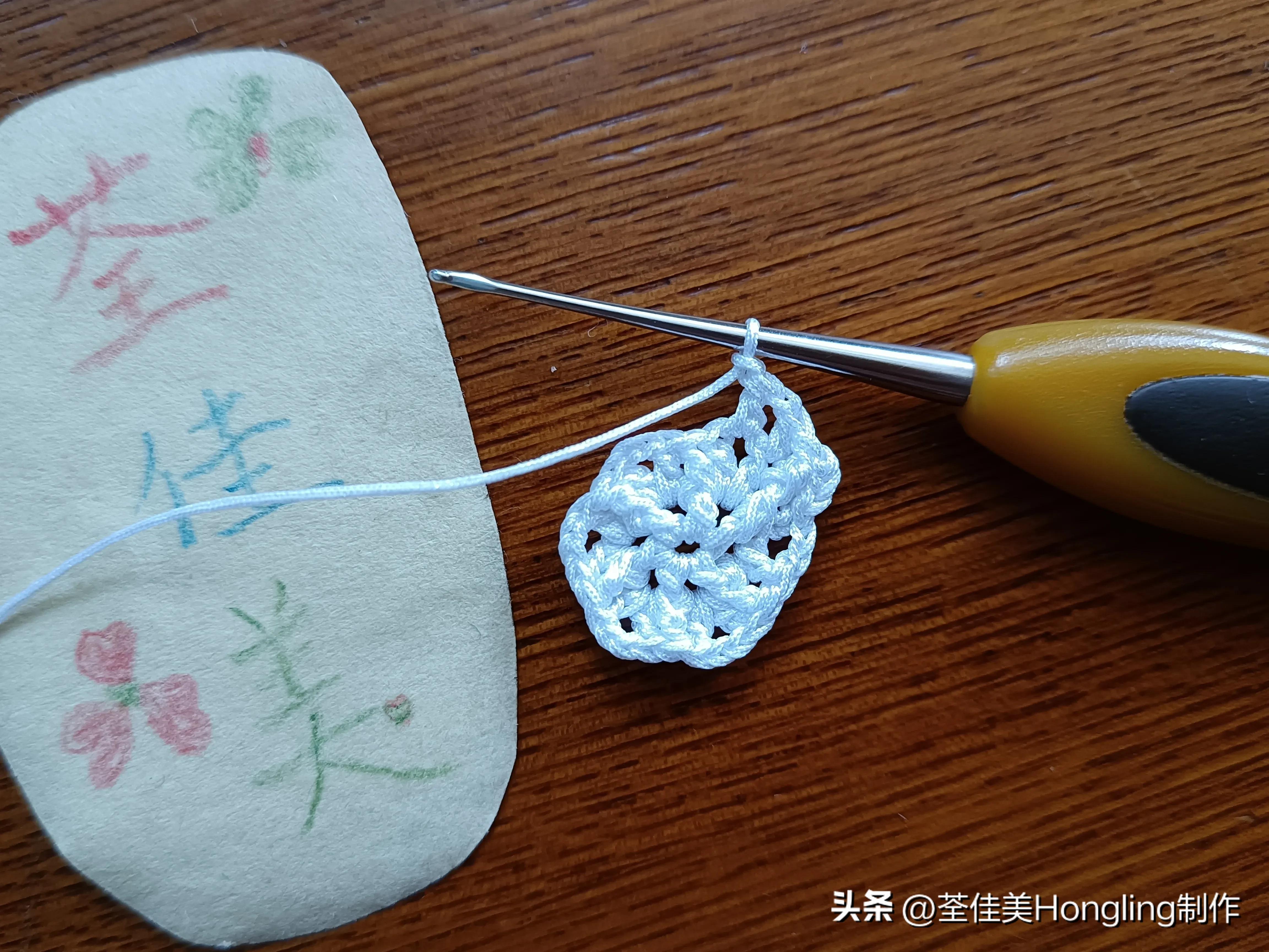 钩针钩织网格花样视频教程,钩针钩织菱形网格花样视频教程