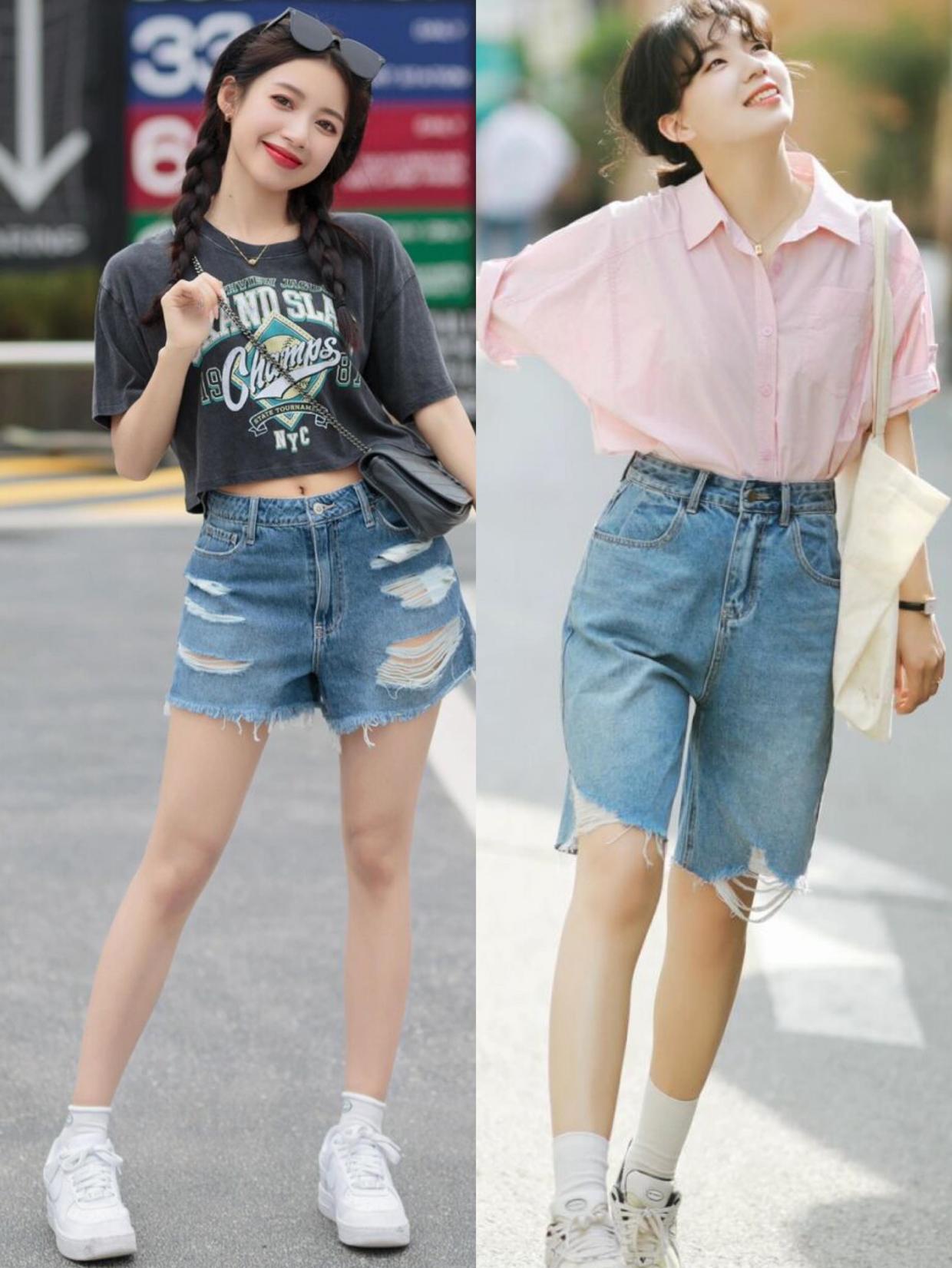 时尚短袖衫搭配气质西装短裤,短袖衬衫搭配超短百褶短裙