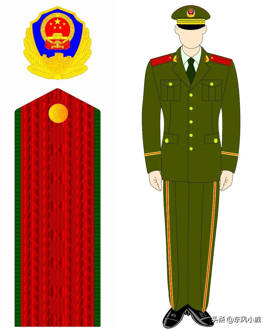 99式*警武**部队警衔，颜值最在线的一套军衔和军服