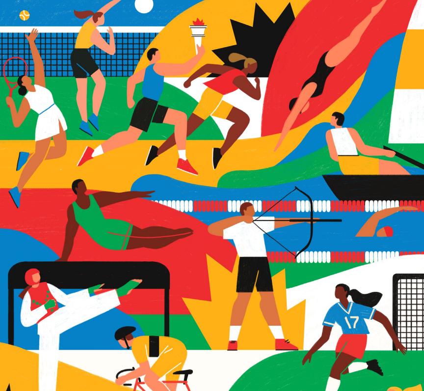 奥运会项目海报前后视觉,奥运会插画简单