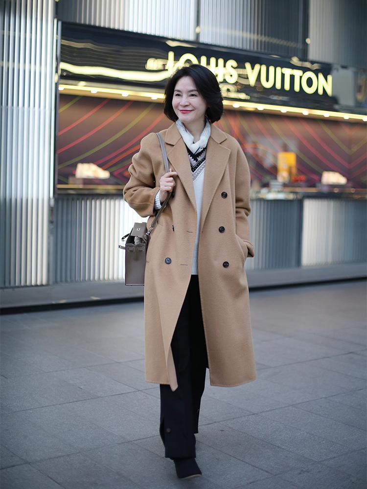 羊绒大衣中长款高级感穿搭,秋冬高级感穿搭羊绒大衣