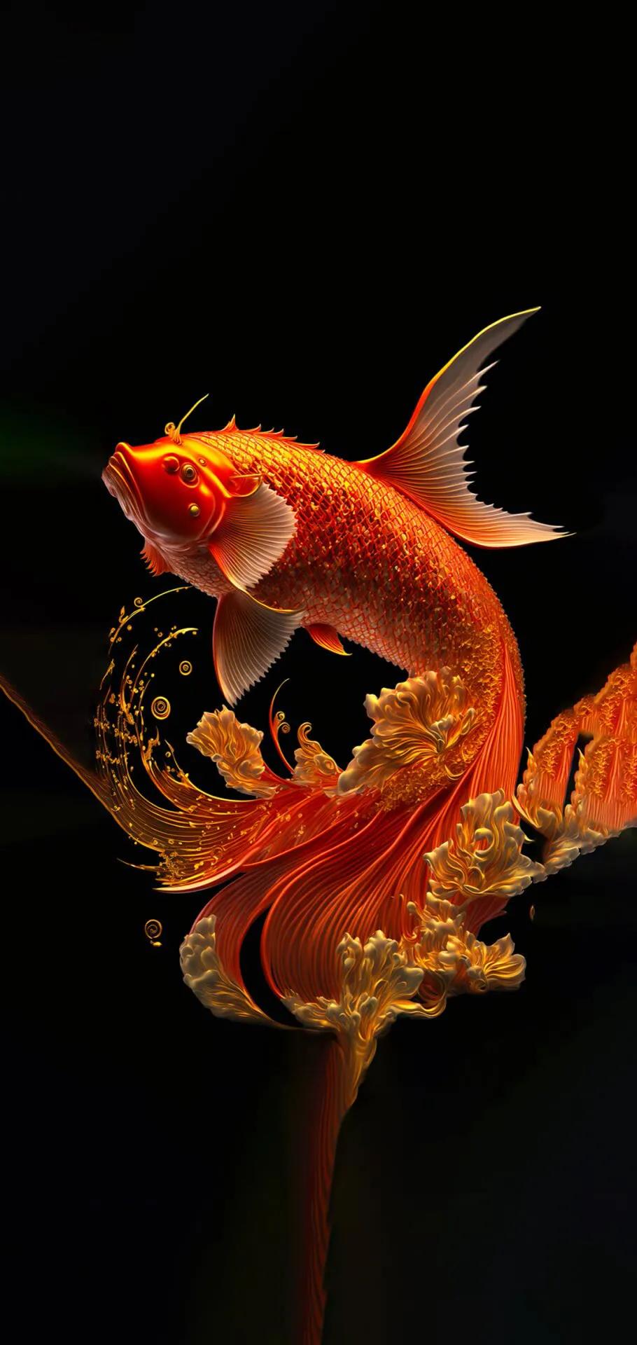 锦鲤鱼壁纸动态带山水,锦鲤鱼壁纸大全高清图片