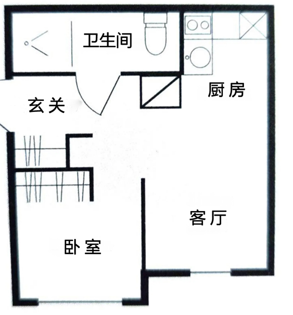 31岁“大姑娘”买下23㎡蜗居，小家切两半做客厅卧室：也太舒服了