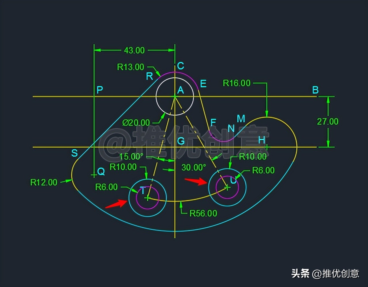 cadr22圆弧的绘制,cad2007怎么画r10的圆弧