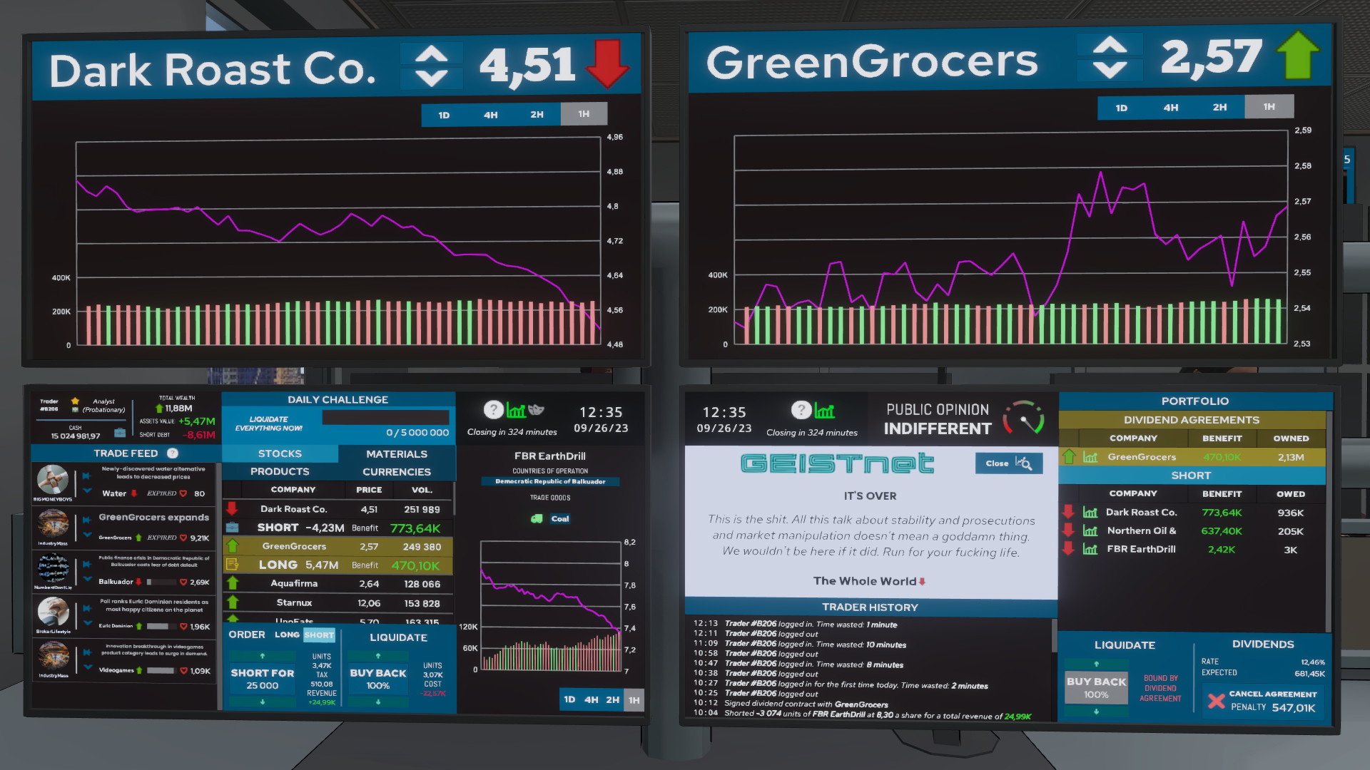 一款金融题材的策略管理模拟游戏
