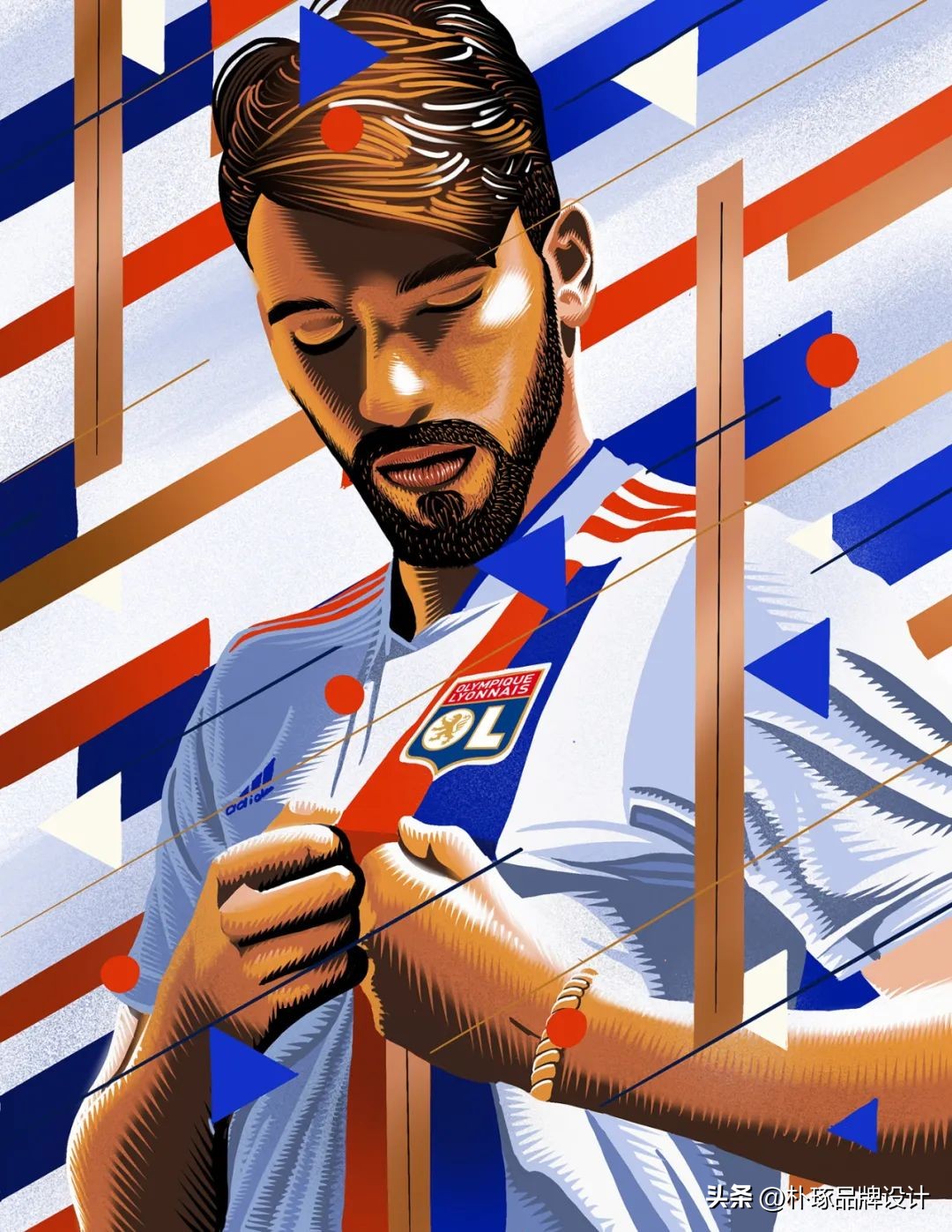 足球插画人物图片,足球运动员海报手绘简单一点