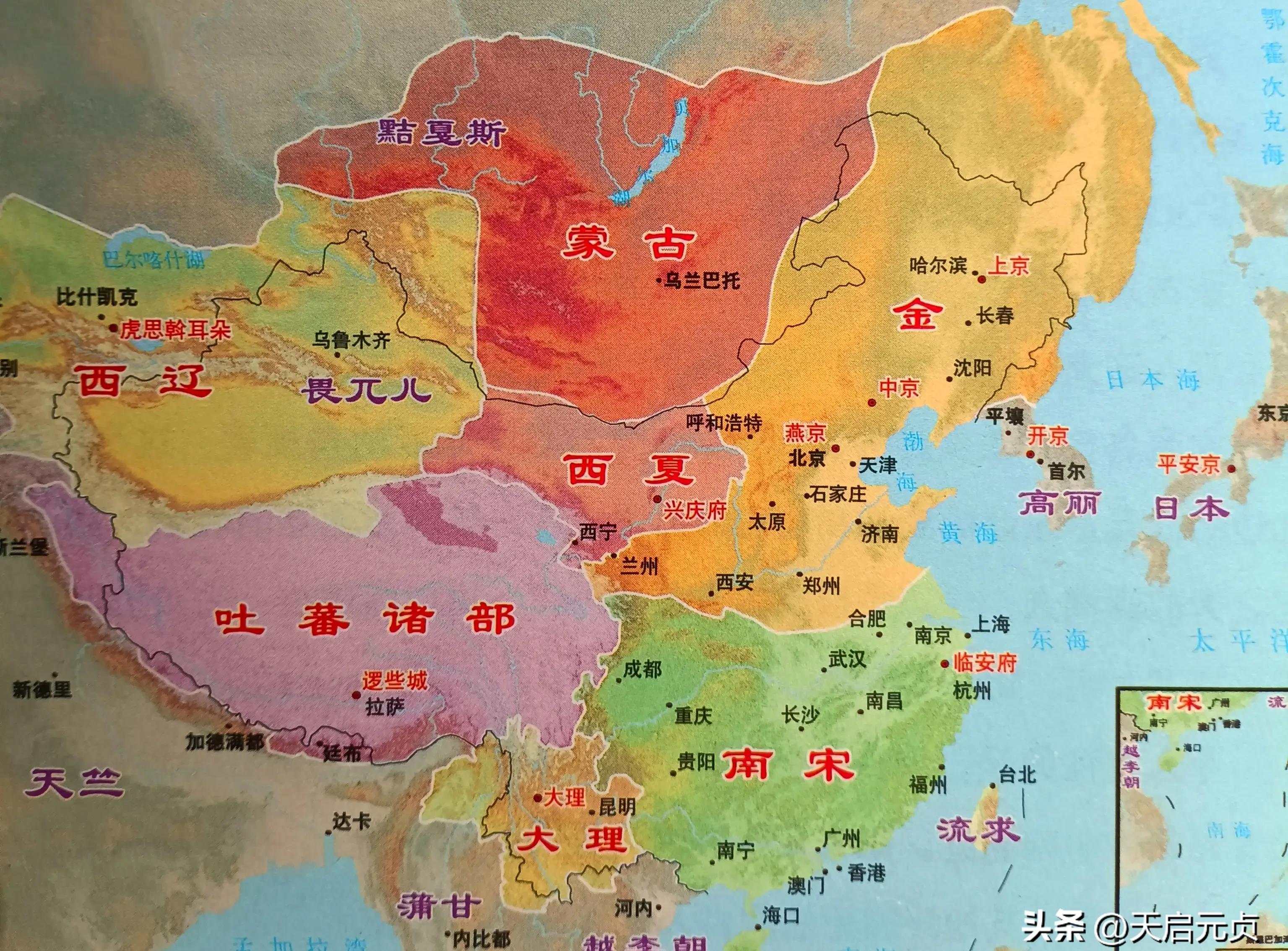 宋朝巅峰版图vs金朝巅峰版图,鼎盛时期的金朝