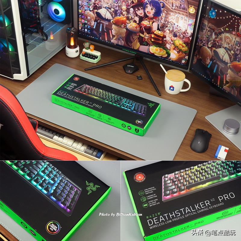 雷蛇噬魂金蝎v2紫轴无线版,雷蛇噬魂金蝎v2有线键盘膜