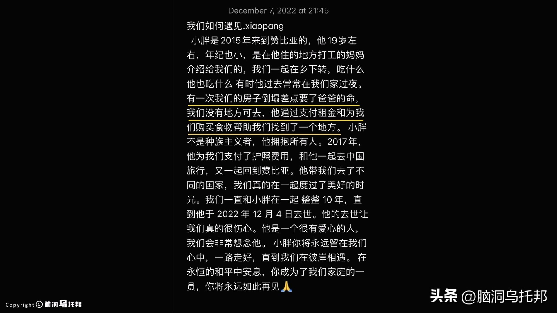 「小胖闯非洲」直播途中遇害！原因曝光震惊全网！有何深仇大恨？