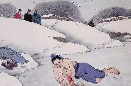 卧冰求鲤王祥孝敬继母的故事,卧冰求鲤的孝子