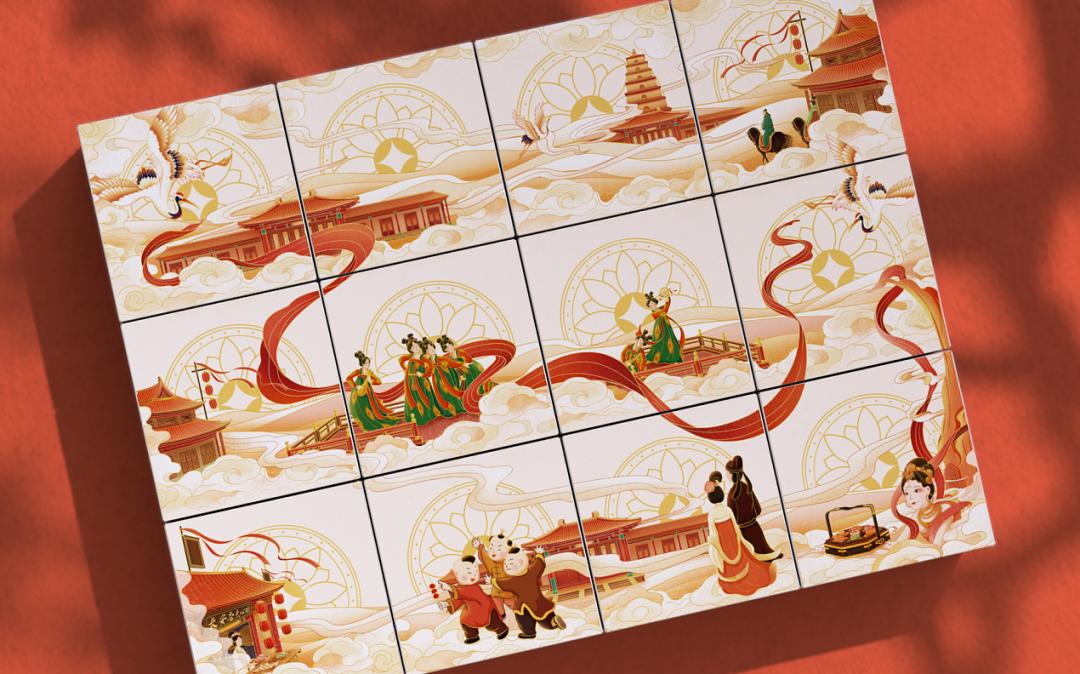 极简国潮风食品包装,国潮风中式糕点包装