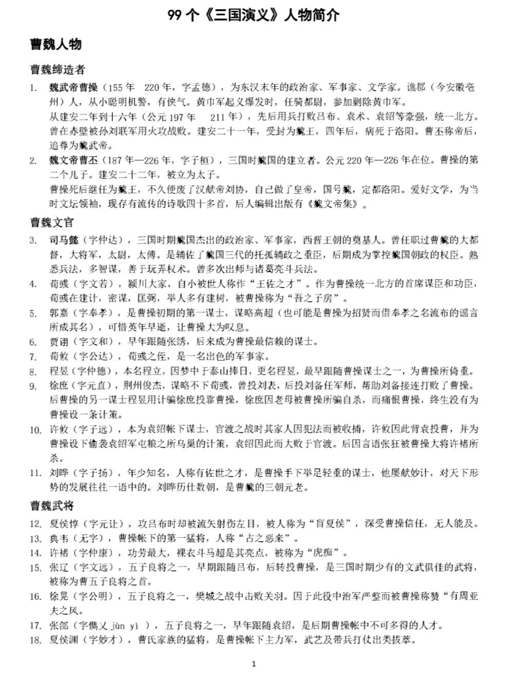 袁阔成三国演义99,三国演义九个人物