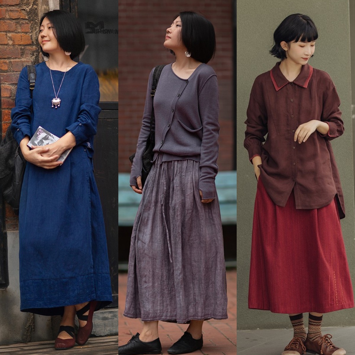 微胖半身裙春秋季显瘦穿搭,直筒半身裙穿搭微胖